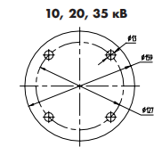 ШОП-Л для плоских горизонтальных шин на 10 кВ