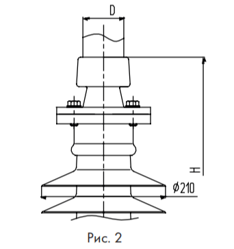 ШОП-К для конечного крепления круглой шины жесткой ошиновки на 110 кВ