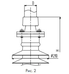 ШОП-К для конечного крепления круглой шины жесткой ошиновки на 330 кВ