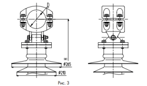 ШОП-Ш для шарнирного крепления трубы жесткой ошиновки на 20 кВ